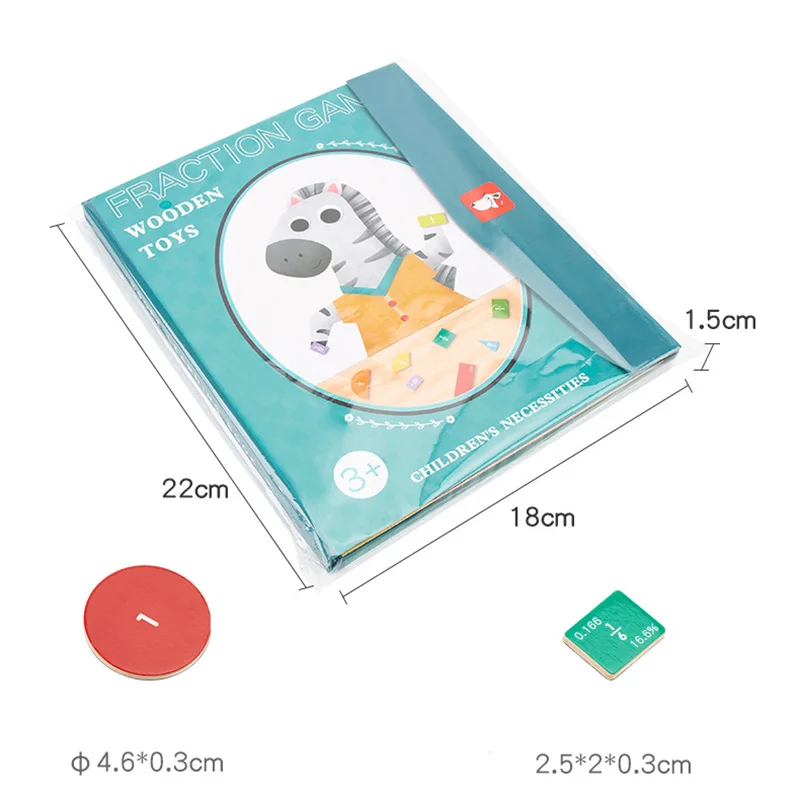 Kinderen Magnetische Fractie Leren Wiskunde Speelgoed Houten Fractie Boek Set Parochie Leermiddelen Rekenen Leren Educatief Speelgoed
