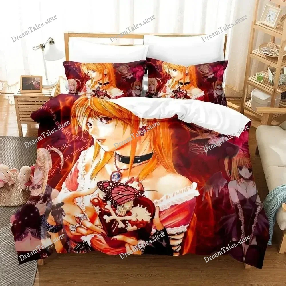 2025 New Death Note Misa Misa Bedding Set Single Twin Full Queen King Size Bed Set Adult Kid Bedroom Duvet Cover Sets Anime Bed