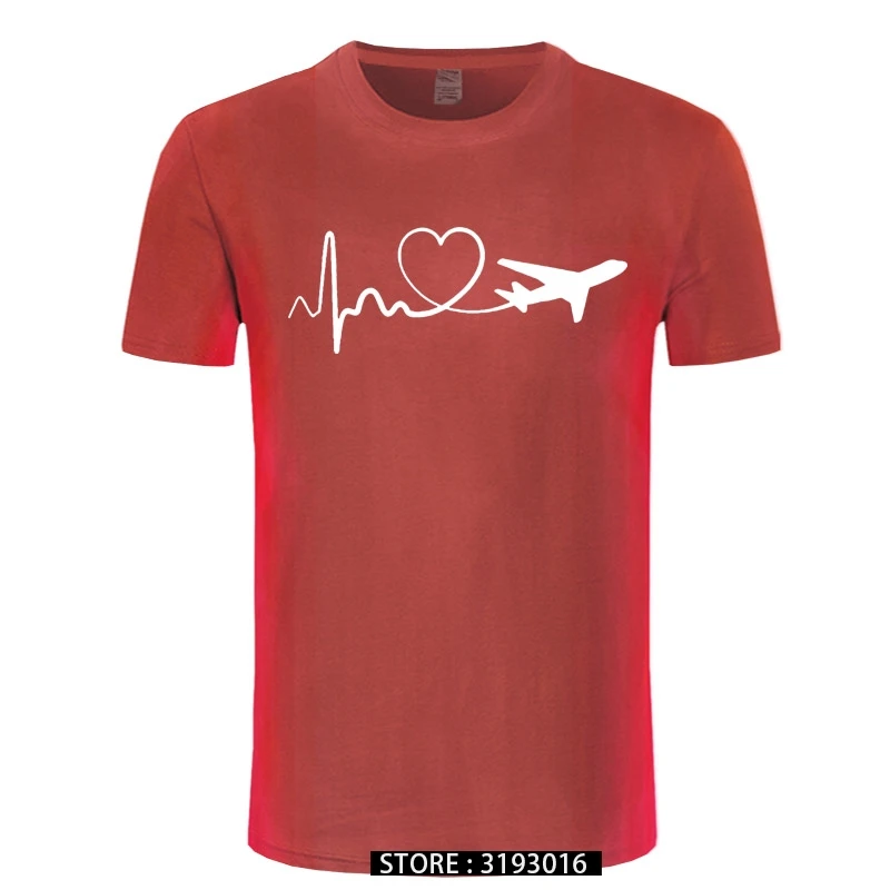 Funny Print Eat Sleep Travel Airplane Heartbeat Joke T-shirt Husband Casual Short Sleeve Cotton Streetwear Hip Hop T Shirts Men