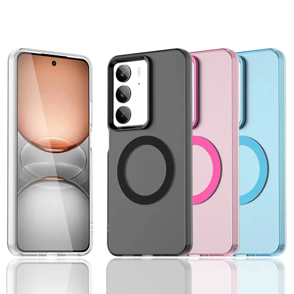 Magsafe Case for Oppo Realme C75 4G C 75 75C Translucent Clear Car Magnetic Holder Wireless Charging Hard Phone Cover RealmeC75