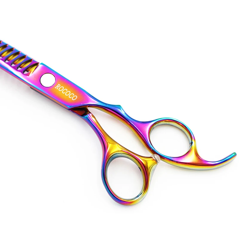 Imagem -05 - Cães Profissionais Downward Curvo Thinning Scissors Cão Gato Tubarão Tesouras Pet Grooming Aço Clipper Ferramentas de Corte de Cabelo