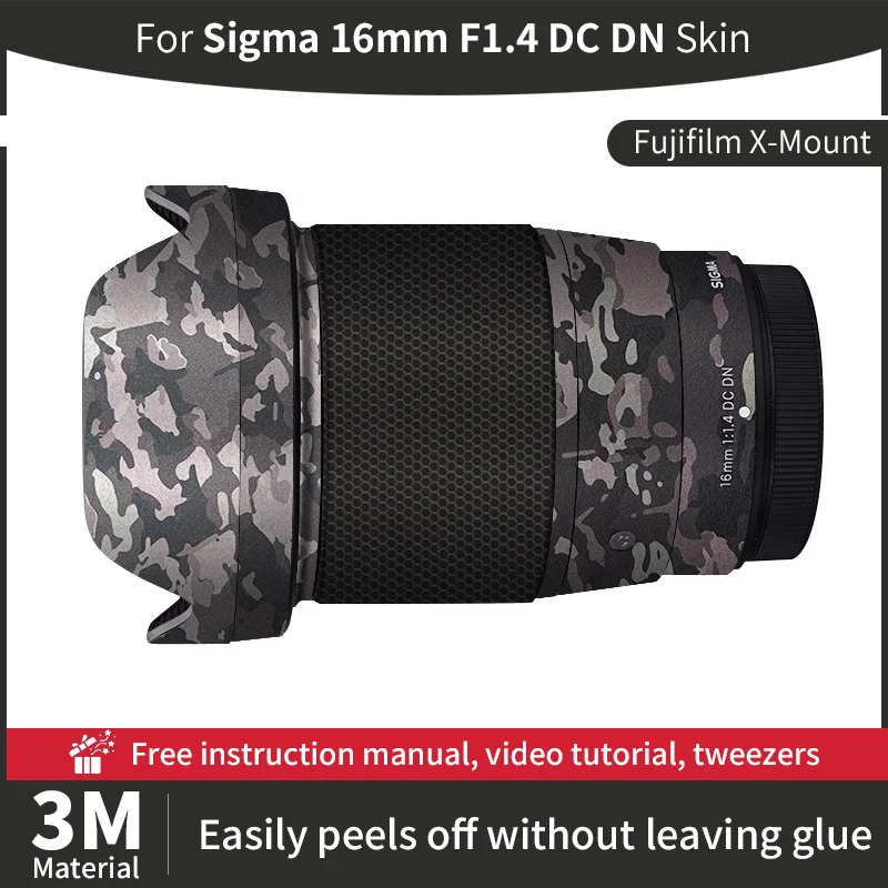 For Sigma 16mm Fujifilm Skin Sigma 16mm F1.4 DC DN Camera Lens Skin Anti-scratch Camera Lens Sticker protective film