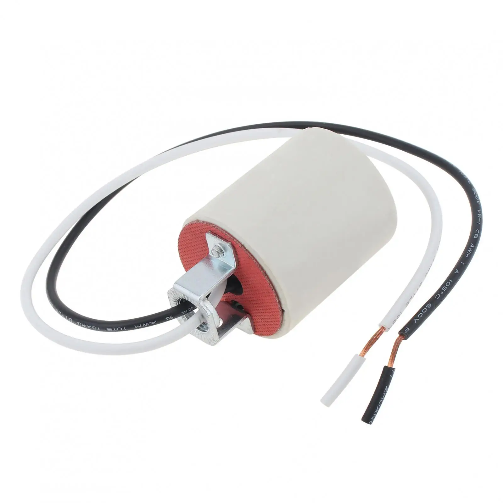E26 soket lampu keramik Led, dudukan lampu porselen tahan suhu tinggi untuk penggantian bola lampu Led dengan kawat penghubung
