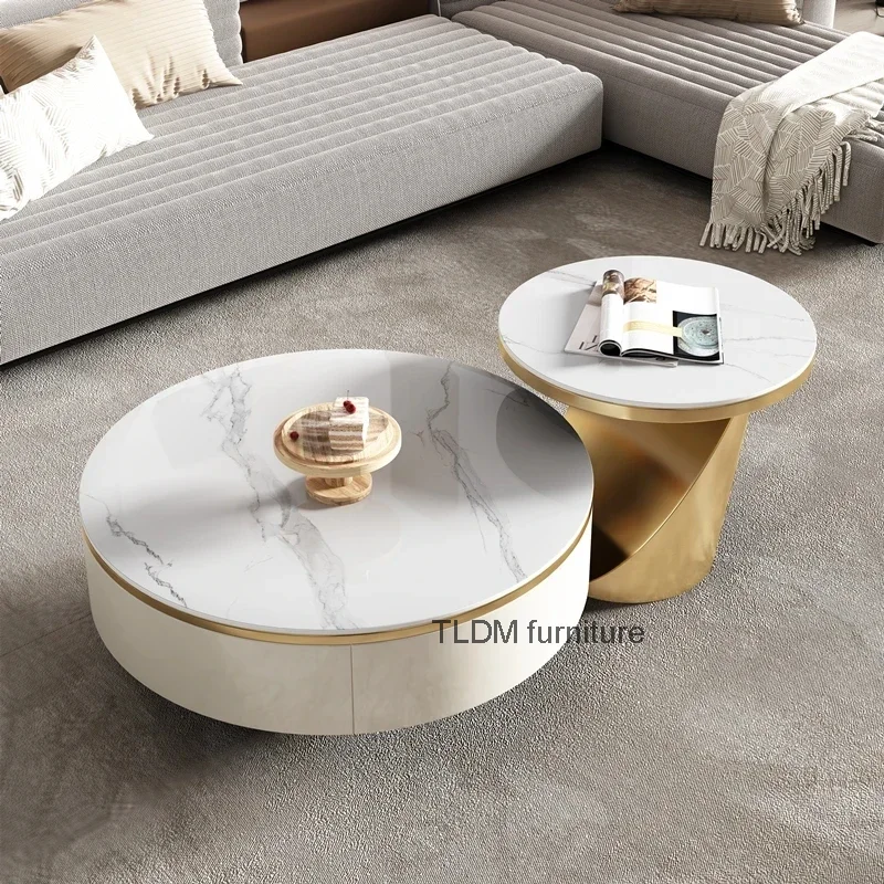 Modern Luxury Coffee Tables Round Marble Design Nordic Minimalist Coffee Tables Living Room Stoliki Kawowe Home Furniture