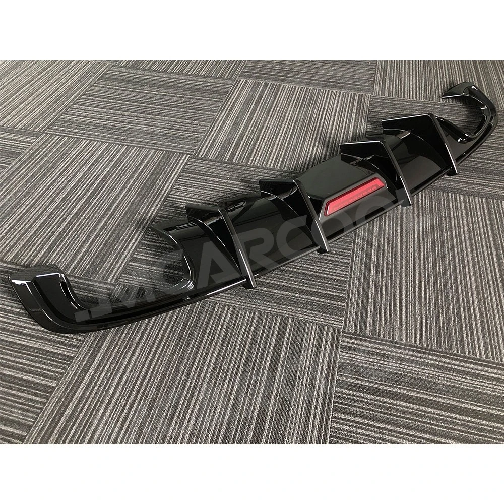 ABS Gloss Black Rear Bumper Lip Diffuser Spoiler With LED for Audi A4 S4 B9 2017-2019 Sports Rear Diffuser Body Kits