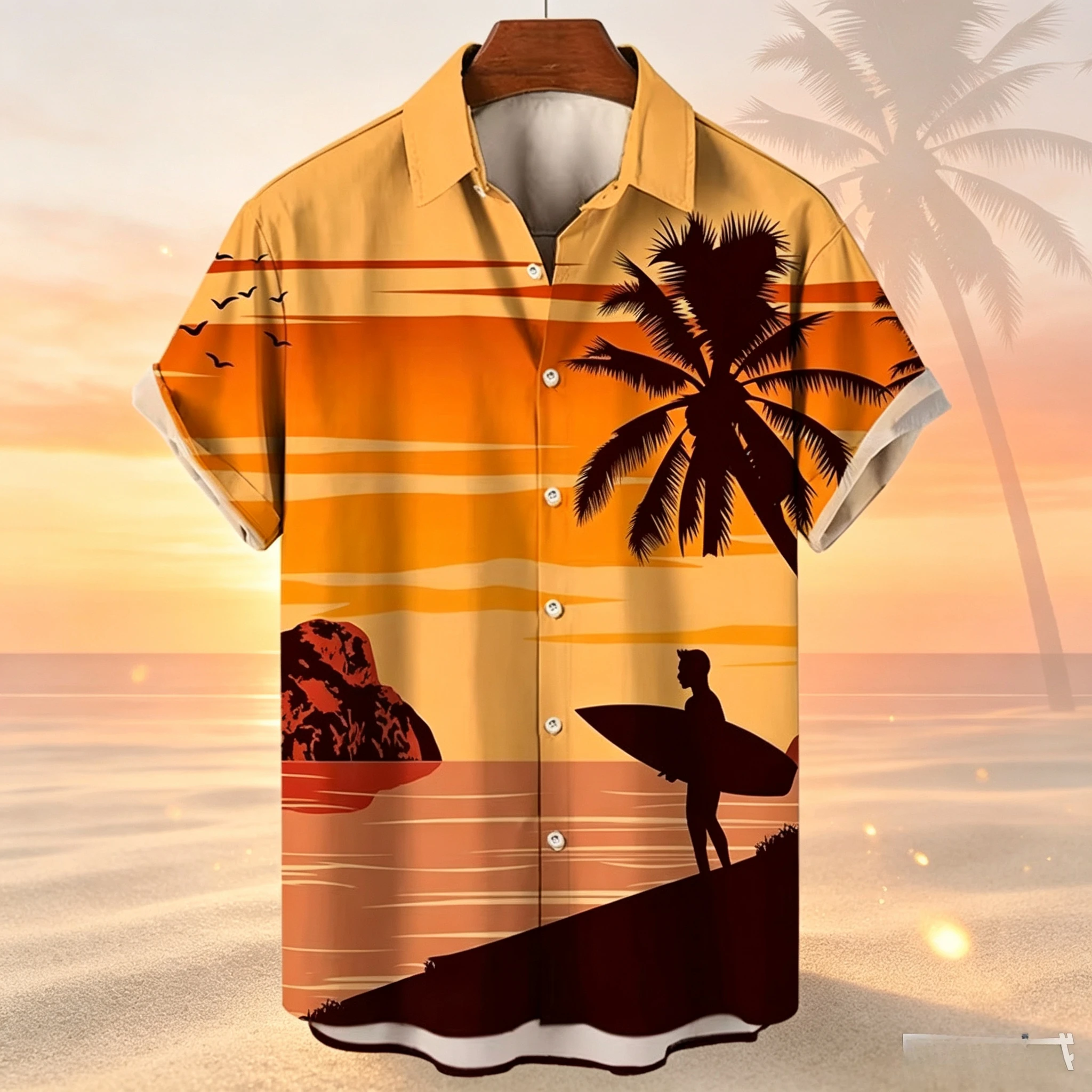 Plants Graphic Hawaiian Shirt For Men Summer Beach Surf Button Shirts Unisex Tropical Street Lapel Shirt Oversized Short Sleeve