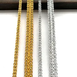 5m/16.4ft Each Pack Gold Silver Lace trims Weaving centipeded Handmade DIY Sewing Dress Curtain Crafts Sequin Thin Ribbons Decor