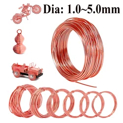 10M~1M Pure Copper Wire T2 Copper Coil Conductive Copper Wire, Red Copper Wire , Line Bare Diameter 1/1.5/2/2.8/3.5/4.0/5.0mm