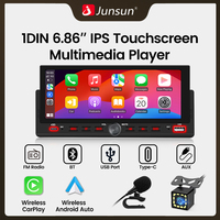 Junsun 6.86 Inch1Din MP5 Player LCD Screen Multimedia Player Wireless Carplay Android Auto Touch Screen Mirror Link Car Stereo