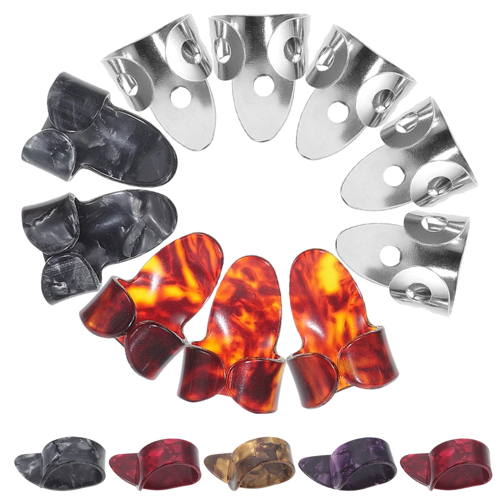 

Guitar Finger Picks Set Metal ABS Material Adjustable Design Comfortable Wear Enhanced Sound Guitar Accessory Musical Instrument