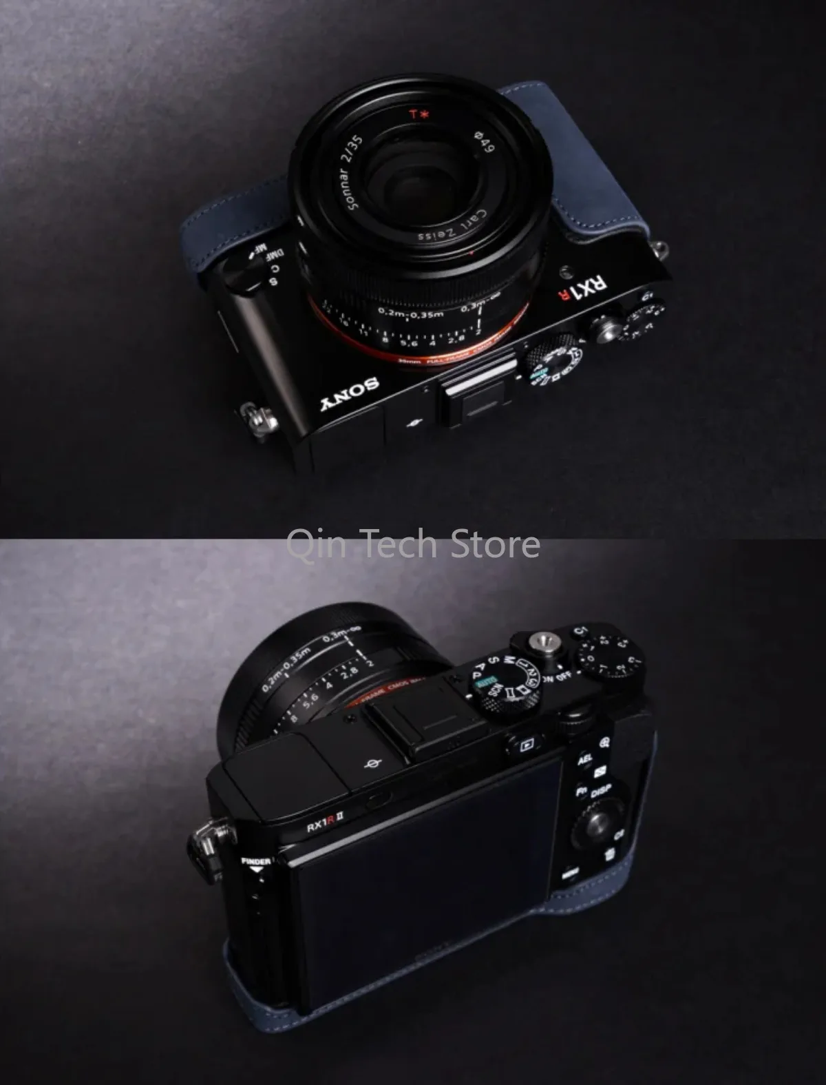 Tas pelindung kamera kulit asli asli penutup casing pegangan dasar sabuk bahu tali leher untuk Sony RX1R ii RX1R2 RX1RII