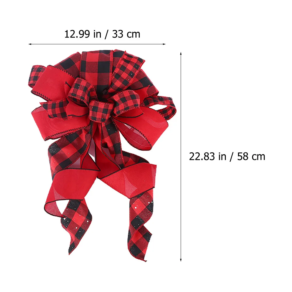 

1pc Bowknot Tree Topper Christmas Tree Decor Treetop Decoration Festive Holiday Party Adornment Stand Firm Easy Install