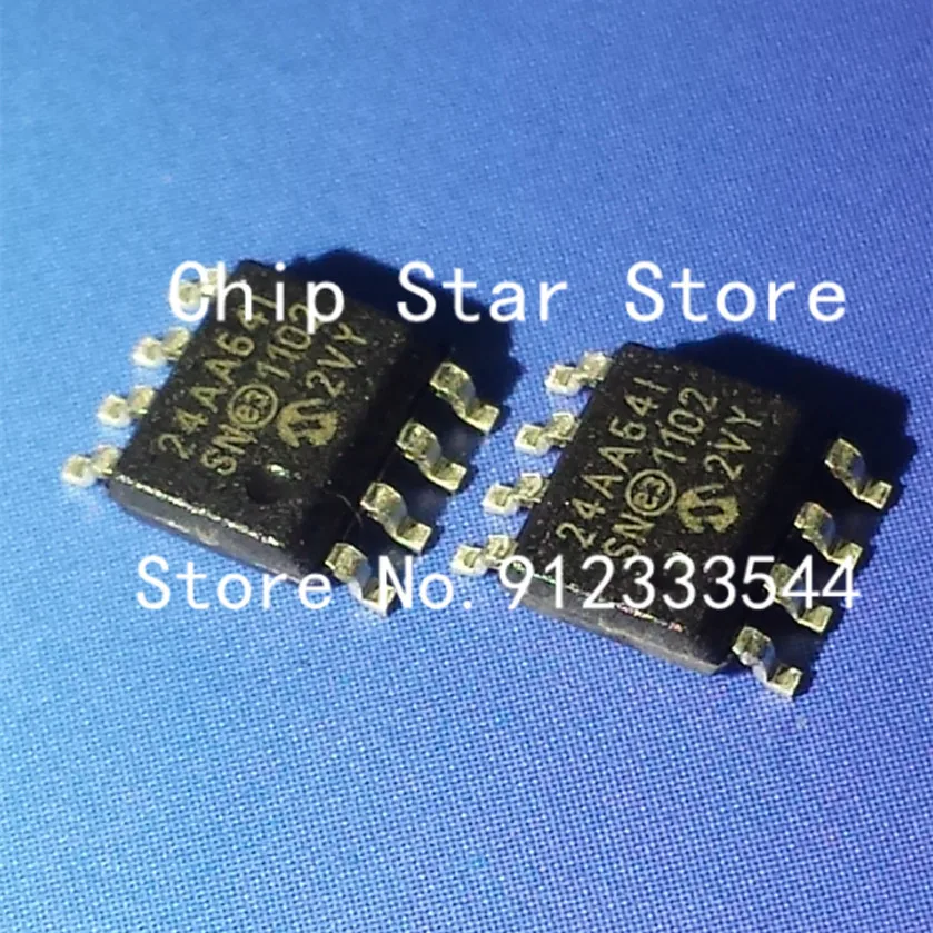 5-100pcs  24AA64-I/SN  24AA64T-I/SN  24AA64  SOIC8  EEPROM  64 Kbit 8K x 8bit Serial I2C (2-Wire) 100%New And Original