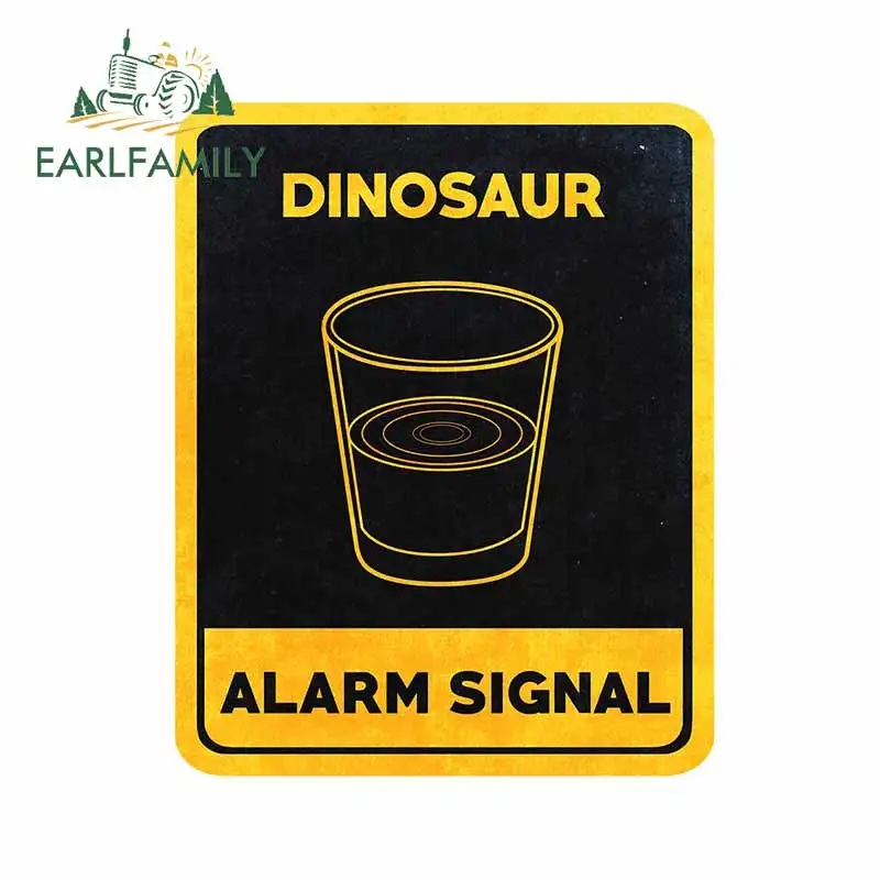 EARLFAMILY 13 cm x 10,4 cm für Dinosaurier-Alarmsignal, Aufkleber, Stoßstange, Laptop, Autoaufkleber, Okklusion, Kratzer, Stoßstange, Wohnmobil, Autozubehör