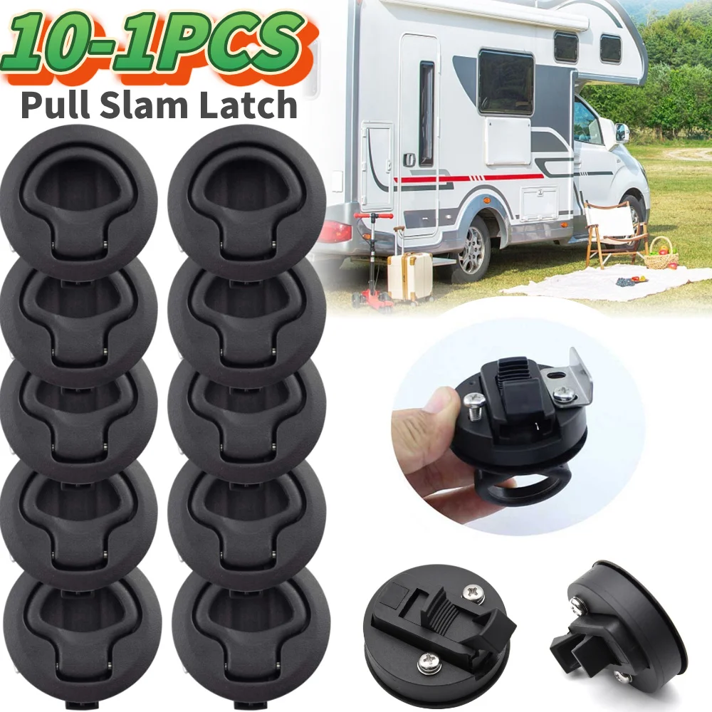 

10-1 шт. Круглая врезная ручка-защелка с функцией откидывания для люков, дверей шкафов и ящиков на RV, яхтах, морских судах, а также для палубных люков и аксессуаров для шкафов.