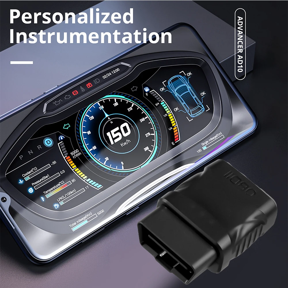 For Android/IOS ELM327 V2.1 Car Engine Fault Code Reader OBD2 Scanner Bluetooth 4.2 Car Dignostic Scanner EOBD Fault Code Reader