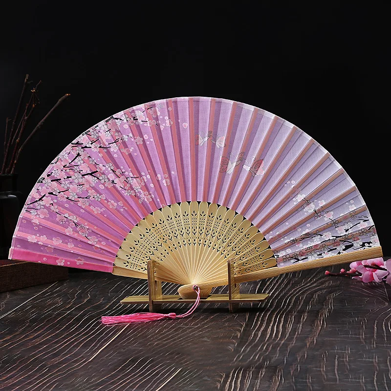 Chinese Ancient Style Folding Fan Bamboo Bone Small Fan Folding Fan Female Gifts Fan Photography Prop Performance Decoration