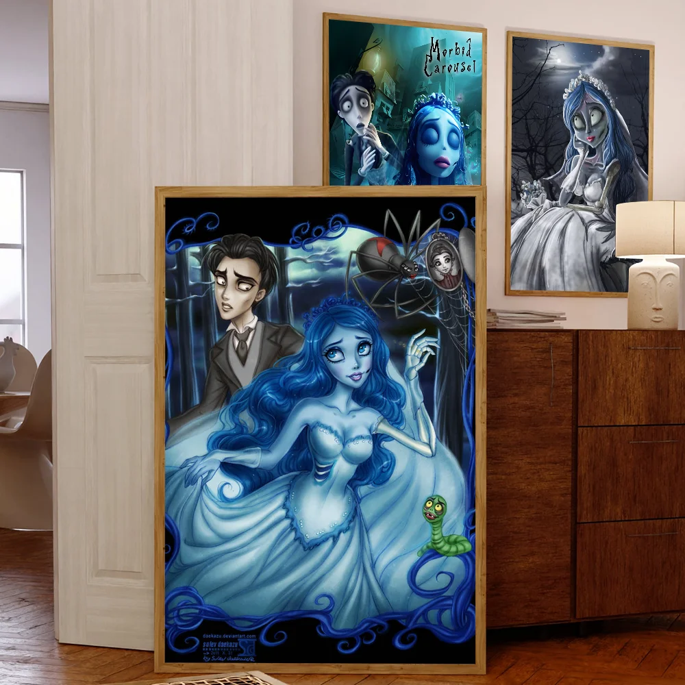 C-Corpse Bride Self-adhesive Art Poster Retro Kraft Paper Sticker DIY Room Bar Cafe Stickers Wall Painting