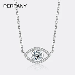 PERFANY 0.5CT Moissanite Necklace for Women S925 Pure Silver eye Pendant Laboratory Diamond  Certified High-end Fashion Jewelry