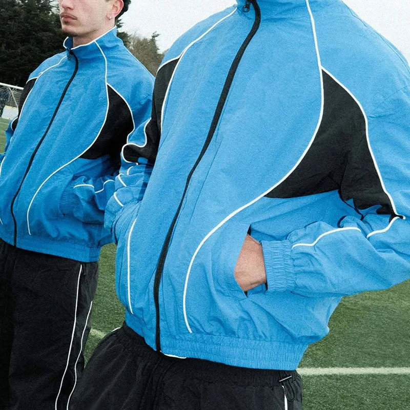 

New Personalized Autumn Sports Style Jacket Handsome Spliced Zipper Clothes for Stylish Comfort