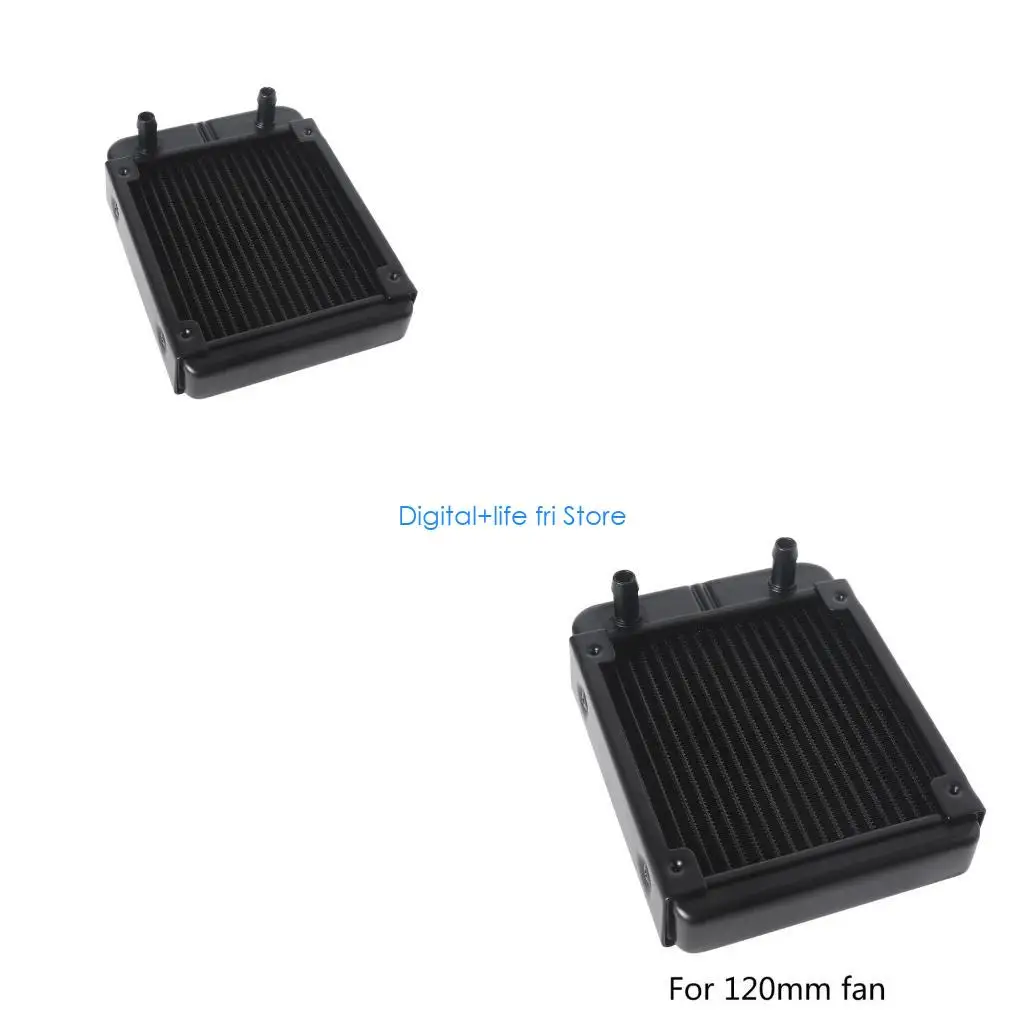 E06D Aluminum Radiator CPU Water Cooling Heat Exchanger with 1/4 inch Thread 18 Tubes