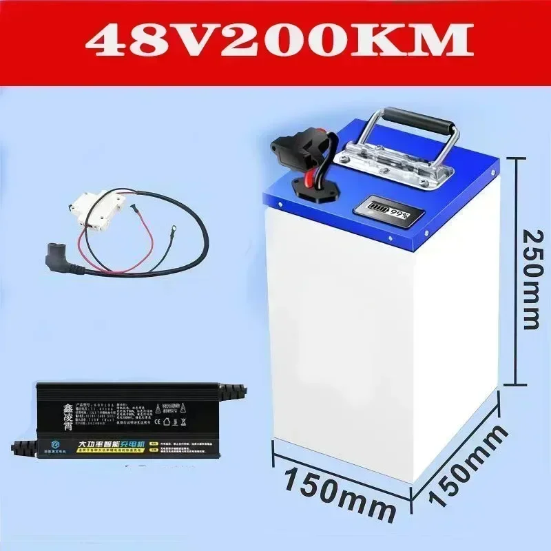 Batería de litio para vehículo eléctrico, 72v, 48v, 60v, con capacidad súper grande de 200km, triciclo eléctrico para motocicleta, batería de litio