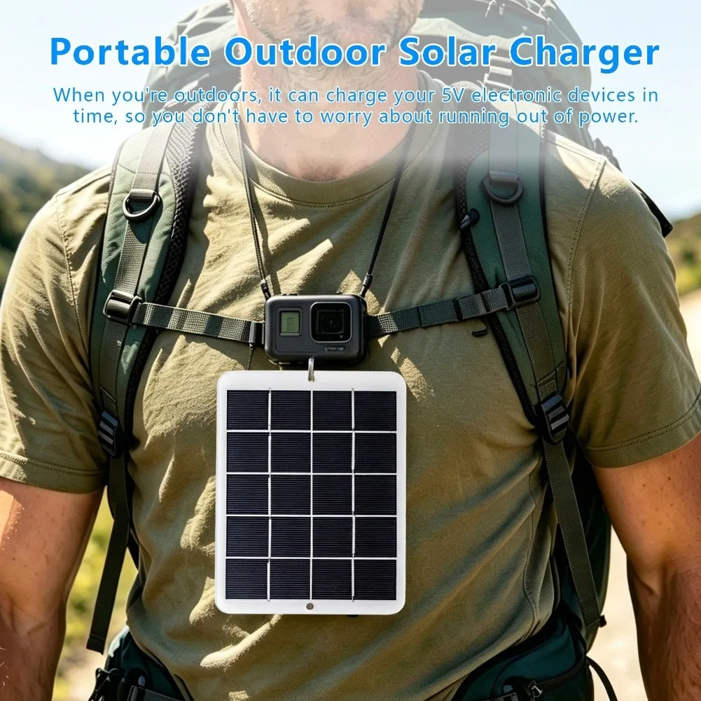 3W Monosilicon Solar Panel 5V USB Output for Mobile Devices Supporting Camping Hiking Fishing and RV Power Requirements