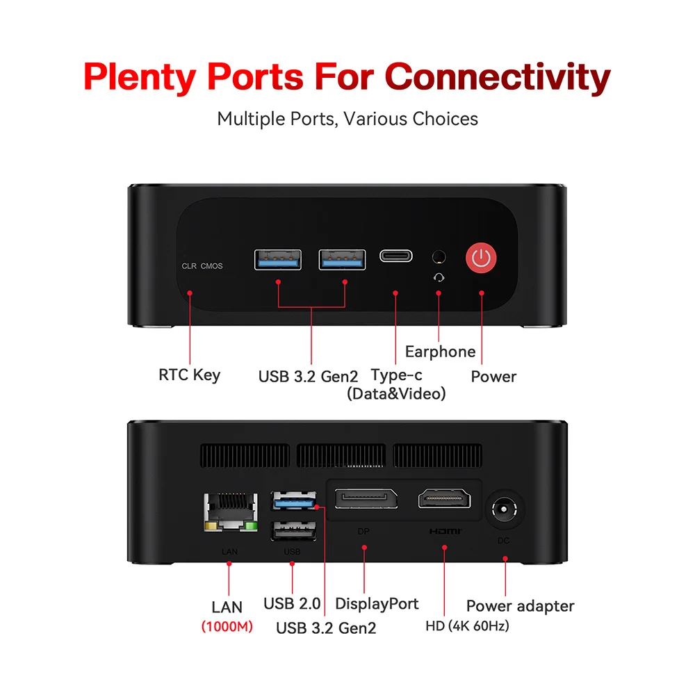 Beelink SER5 Pro Mini PC AMD Ryzen 7 5850U DDR4 16GB 32GB SSD 500GB 1TB compatible con WiFi6 BT5.2 4K HD 1000M escritorio