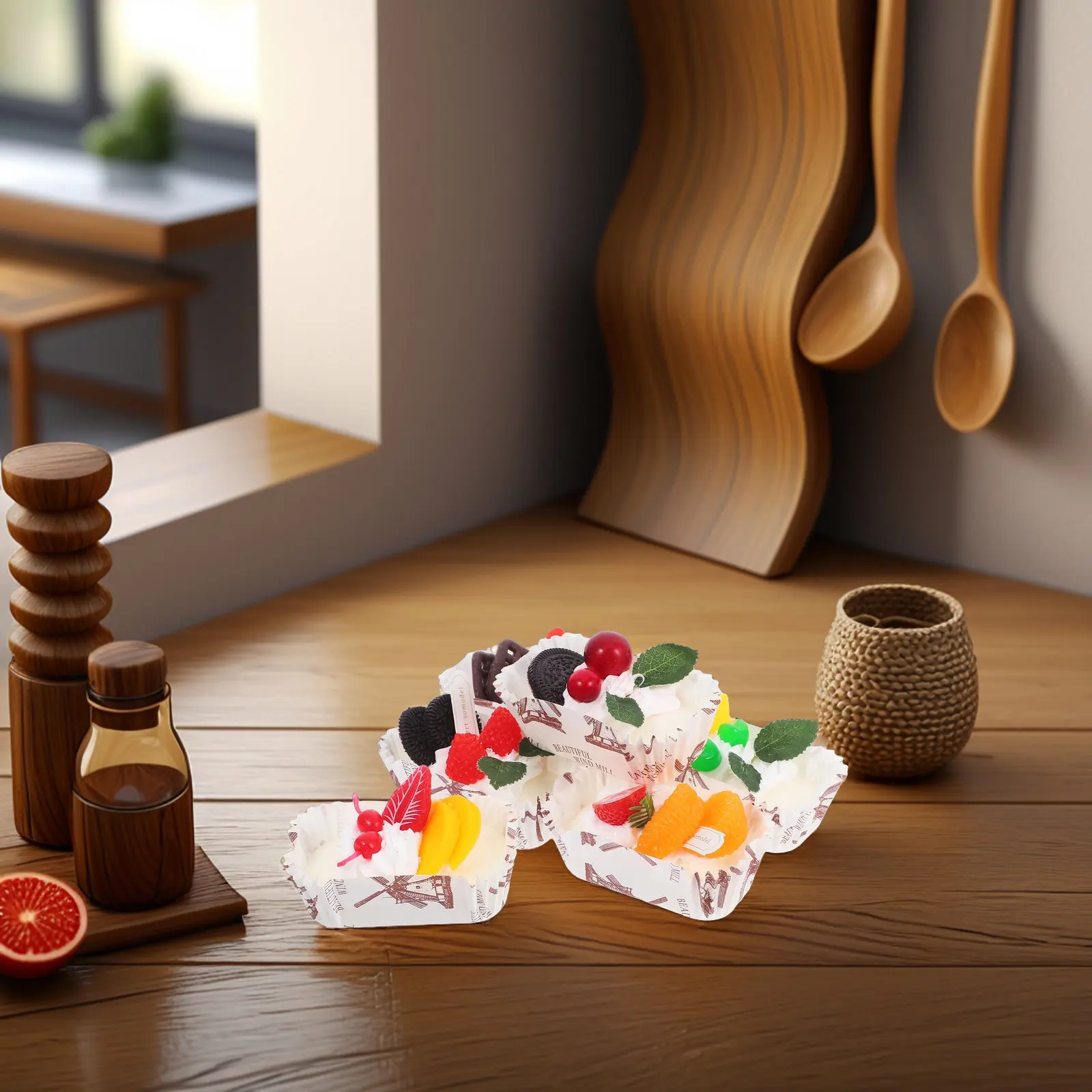 

6Pcs Realistic Fake Cute Fridge Magnets Artificial Dessert Decor for Kitchen Tea Party Display Baking Decoration Resin