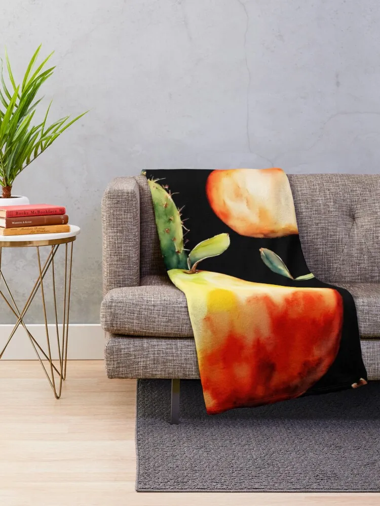 cactus & pear pattern Throw Blanket for sofa Hairy Personalized Gift Blankets