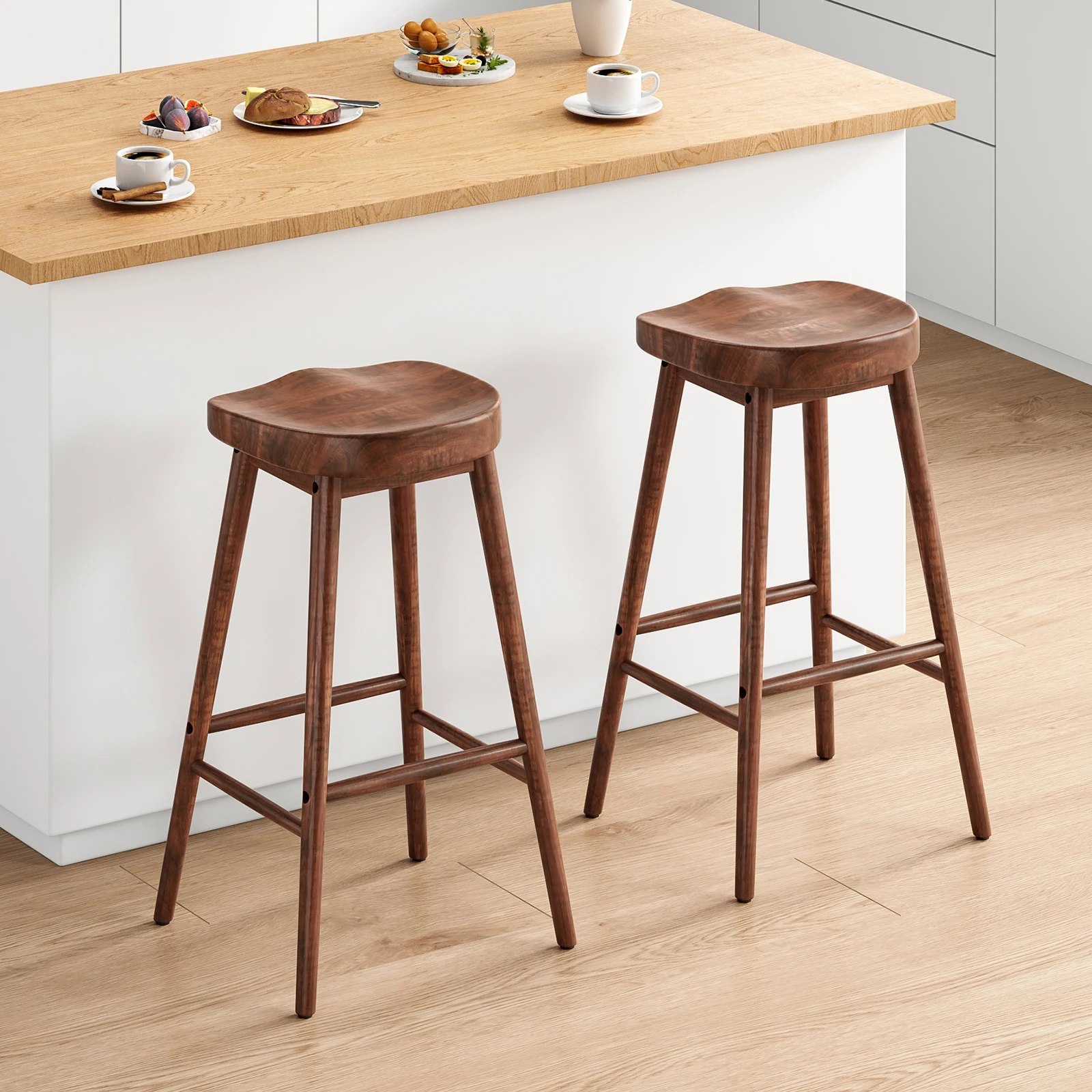 

Counter Height Bar Stool, Solid Wood Construction, Walnut