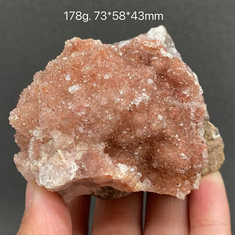 100% natural  beads calcite and crystals with pink fluorescent effect mineral specimen healing crystal stone