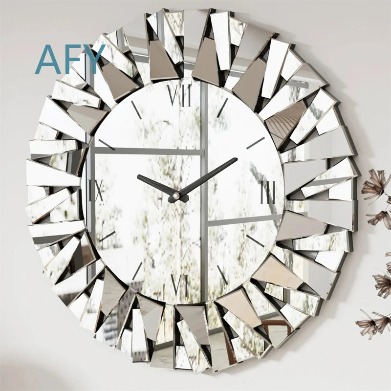 32 inch 80CM Round Roman Numeral Wall Clock for Living Room Dining Room Fireplace Decor Modern Home Decor for Home Office