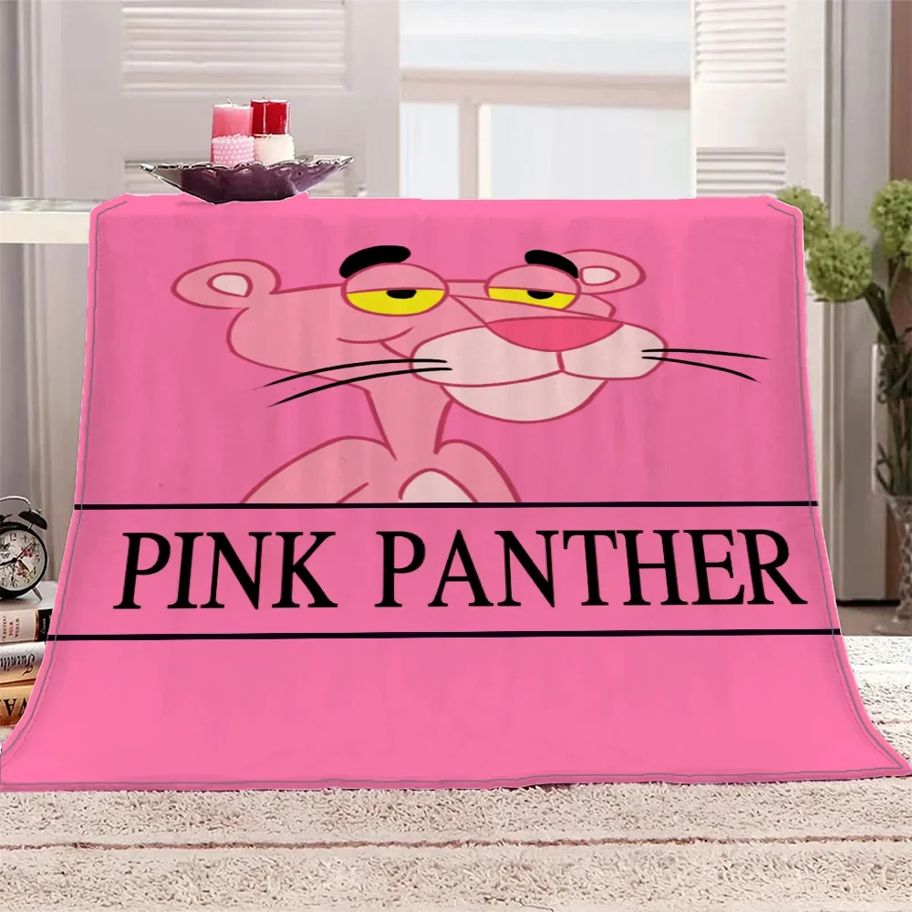 Pink Panthers Co-Brand MINISO Luxury Throw Blanket for Sofa Decoration Bed Blankets for Adults Cobija Blankets King Size Knee