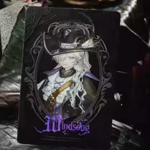 Anime Reverse:1999 Aleph Windsong Cristallo Cosplay Reflect Light Badge Laser Card Set Cartoon Breastpin Emblem Xmas gift - Detail 1