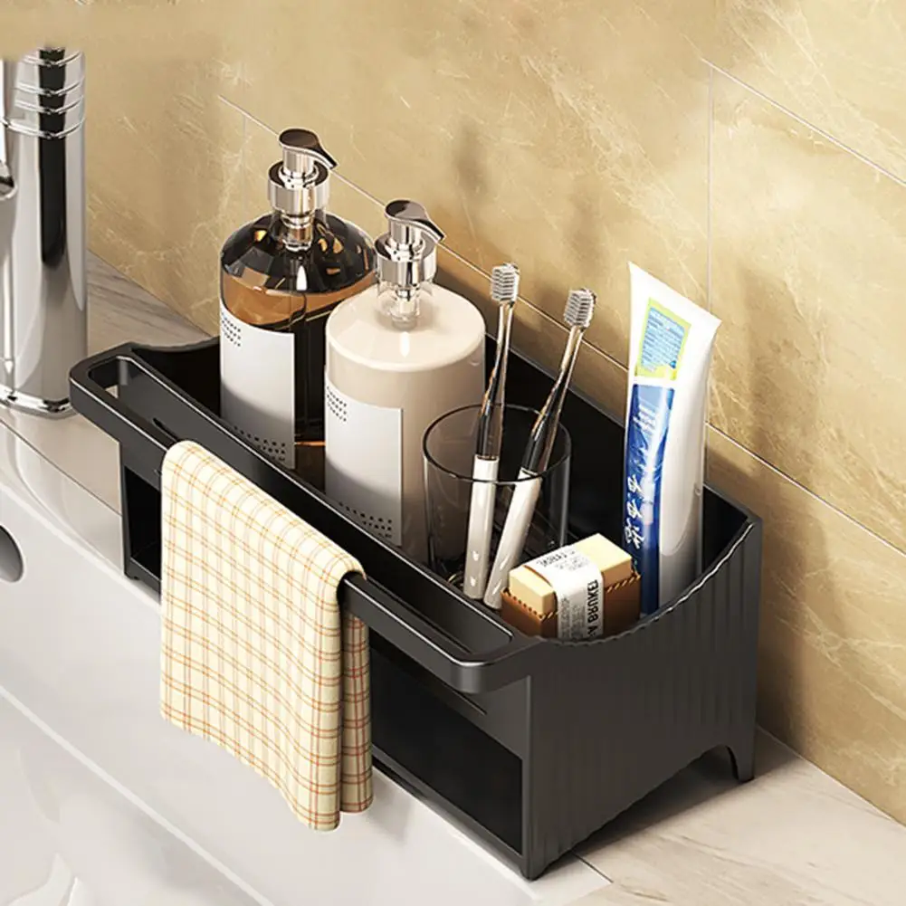 Bathroom Organizer Capacity Kitchen Sink Rack Sponge Holder Corrosion Resistant Storage Shelf with Hollow Design for Organizing