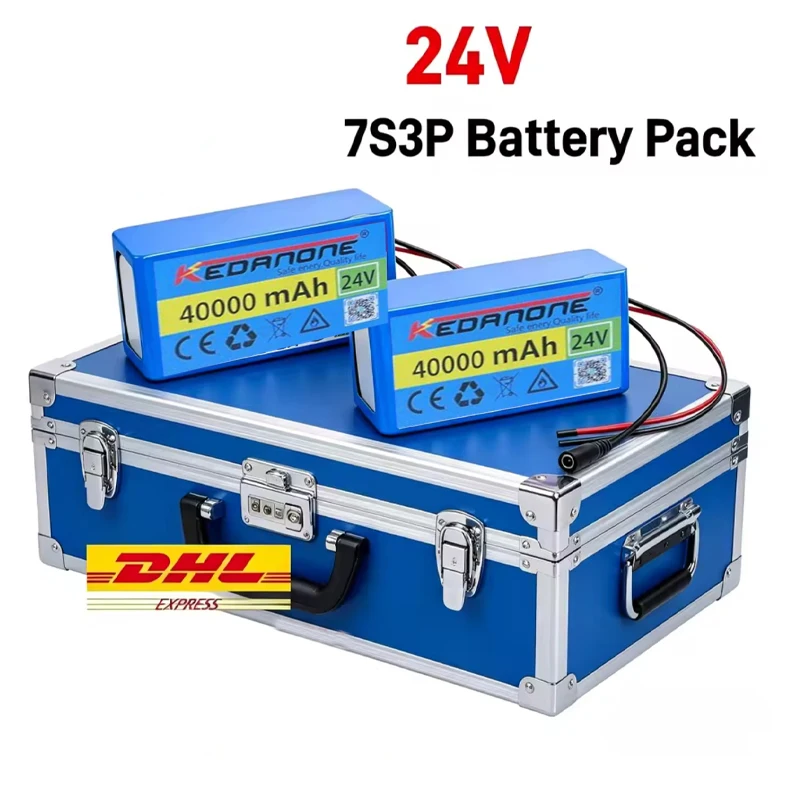 Batteria al litio 18650 originale, 24V, 7S3P, 40Ah, con oltre 4000 cicli di carica, ricaricabile, per trapano da 29V, sedia a rotelle elettrica, auto giocattolo elettrica.