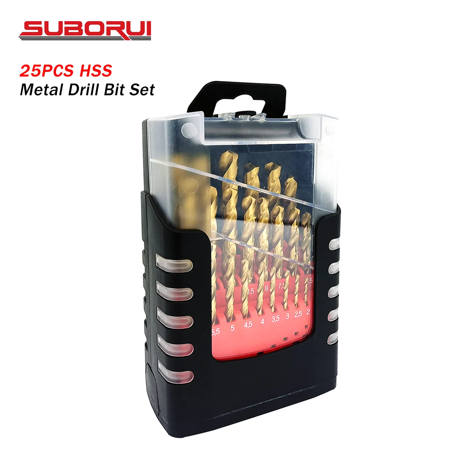 Picture 3: Borui 25pcs HSS  DIN338 Fully Ground  Drill Bits for Stainless Steel Metal Jobber Twist  Drill Bit Set for Metal