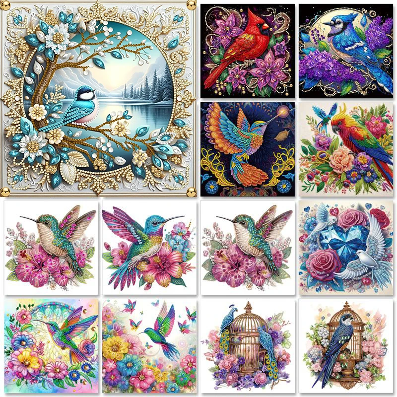 30*30cm Special Shaped Drill Bird Decoration 5D DIY Partial Diamond Painting Kit Rhinestone Diamond Painting Home Wall Decor