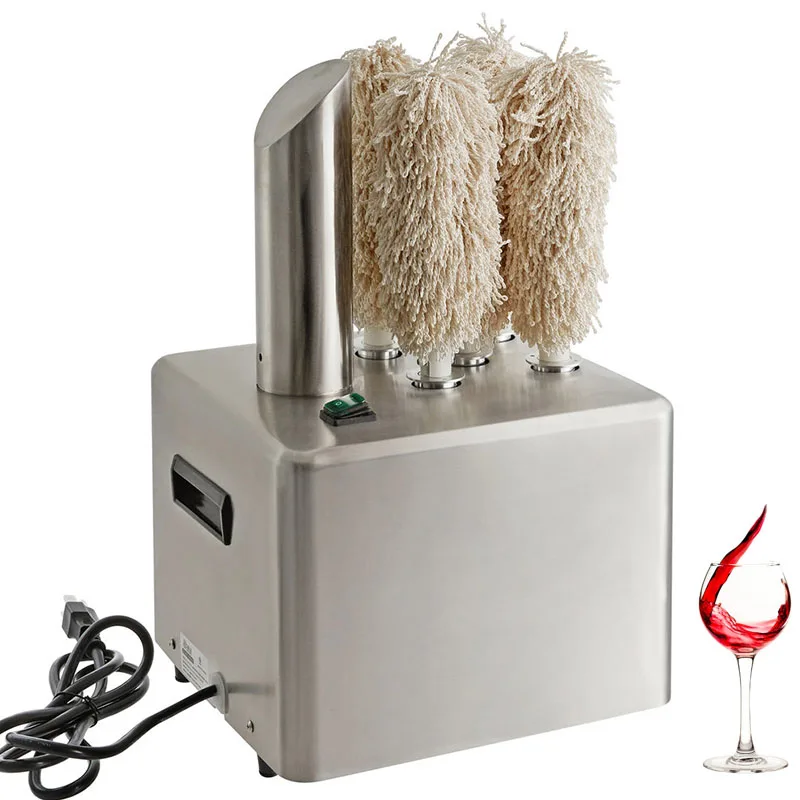 

Stainless Steel Wine Glass Wiping Machine Electric Glassware Dryer Polishing Washer Machine