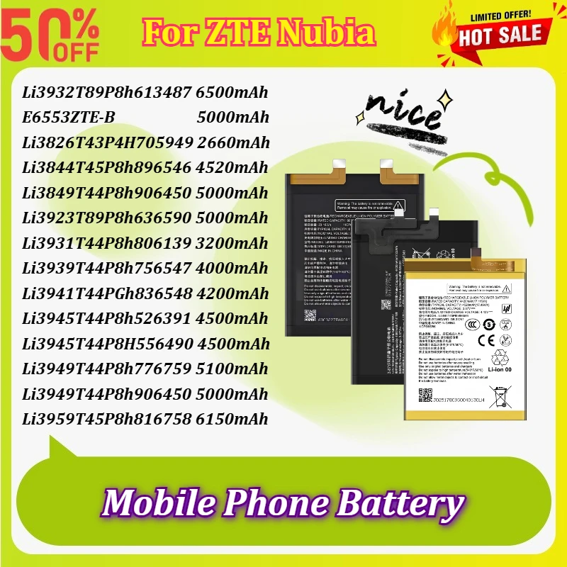Li3923T89P8h636590 Li3945T44P8h526391 Mobile Phone Battery for ZTE Nubia Red Magic 5 6 7 Pro/7S Pro Axon Blade With Free Tools