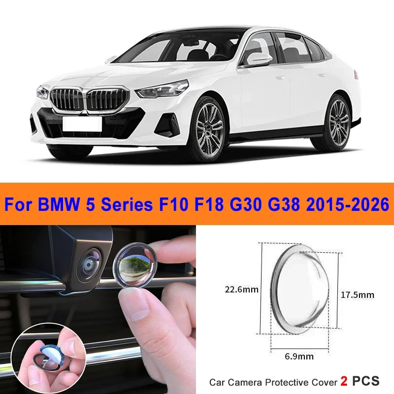 

360 Reverse Image Car Camera Cover Anti-Scratch PC Lens Protector Stickers For BMW 5 Series F10 F18 G30 G38 2015-2026 2Pcs