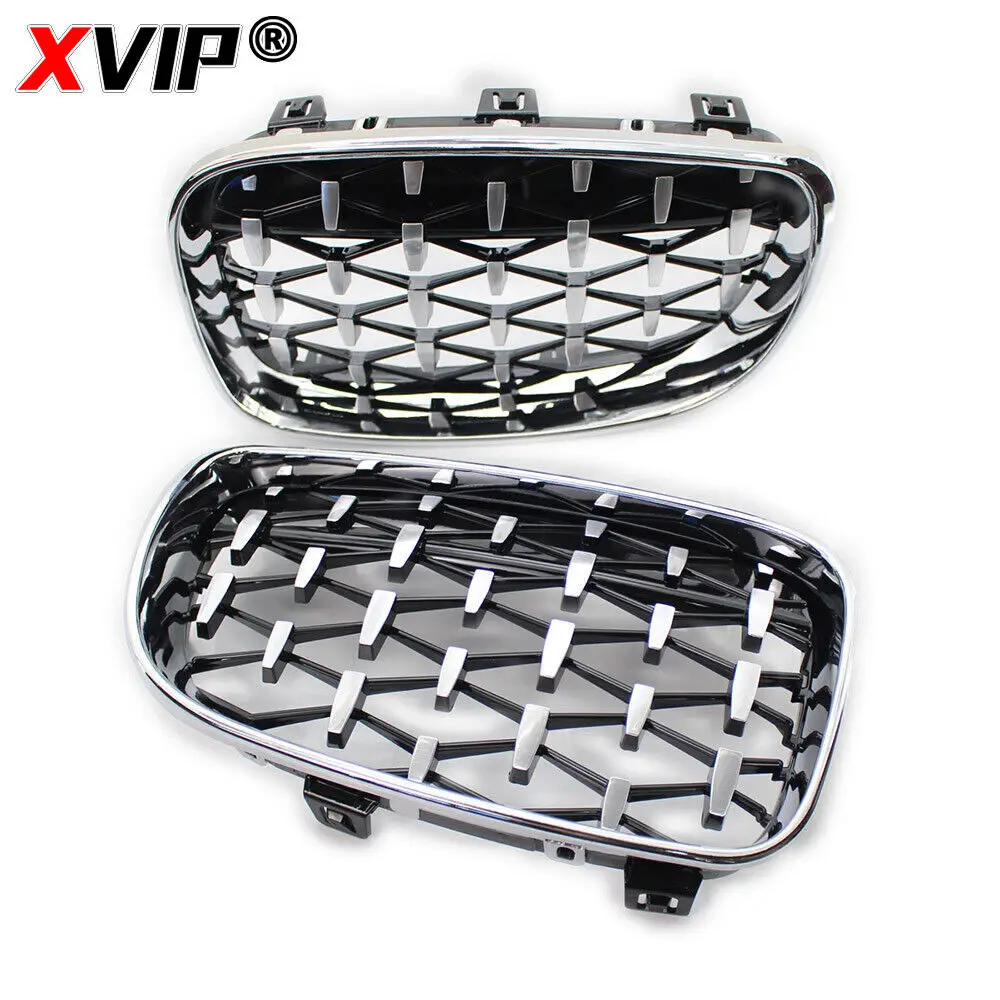 For BMW E81 E87 E82 E88 128I 130I 135I Car Front Bumper Kidney Grille Racing Grills Grilles Gloss Black Dual Slats Grill 07-11 view 5