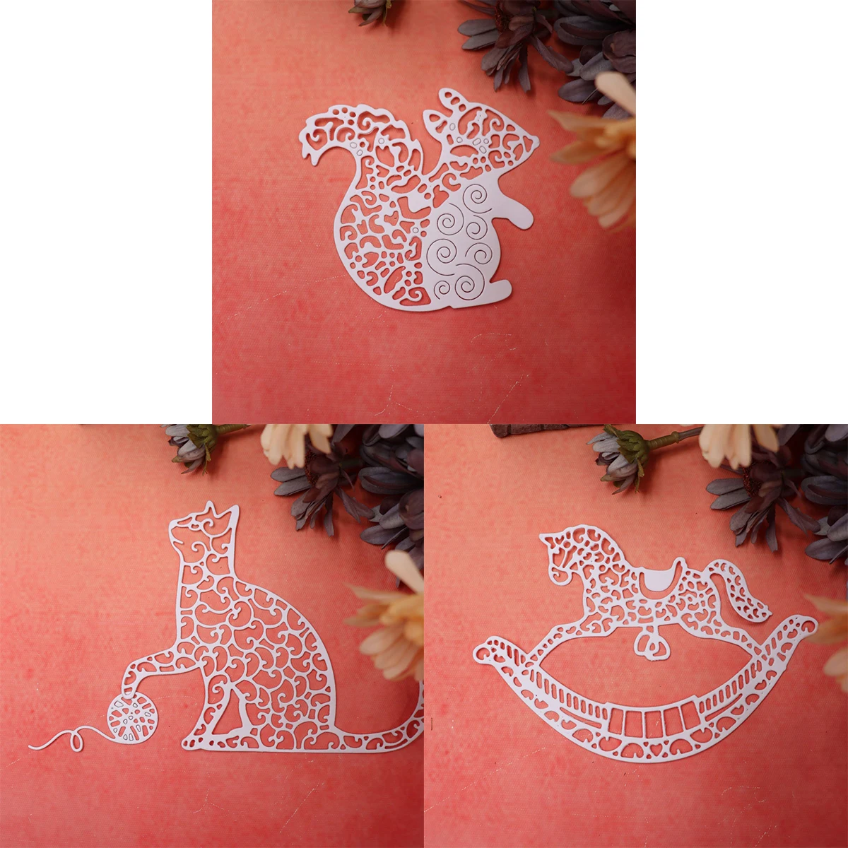 

Cute Animals Squirrel Cat Horse Metal Die Scrapbooking Embossing DIY Album Card Making Crafts Cutting Dies 2025 New Arrival
