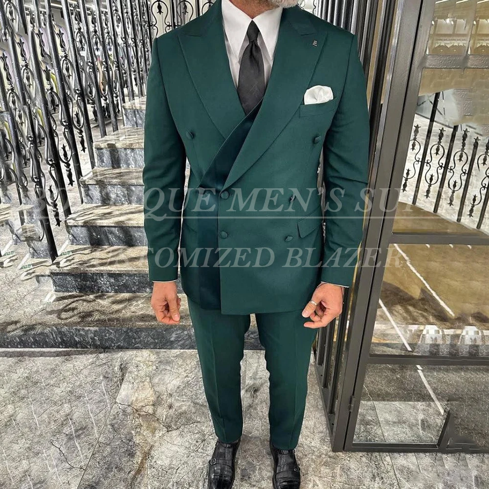 

2 Piece Jacket Pants Men's Suits Elegant Smart Casual Double Breasted Blazer High Quality Business Male Clothing Outfits Terno