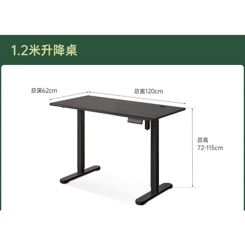 Solid Oak Electric Standing Desk, Adjustable Height Home Office Computer Desk for Study