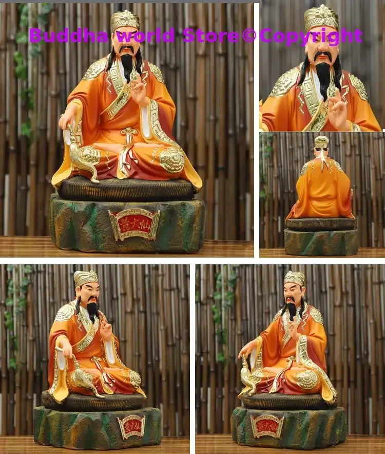 Wholesale Buddhism Taoism figure Hong Kong Southeast Asia HOME Company GOOD LUCK HUANG DAXIAN Wong tai sin God talisman statue