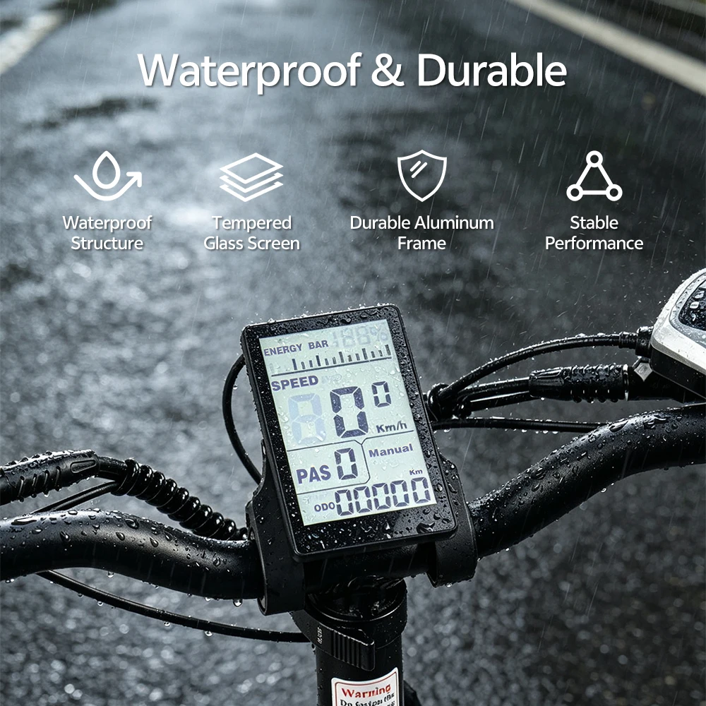 Ebike LCD 계기판 디스플레이 48V 알루미늄 합금 미터 방수 패널 ChamRider Ebike 용 5Pin 전기 자전거 액세서리