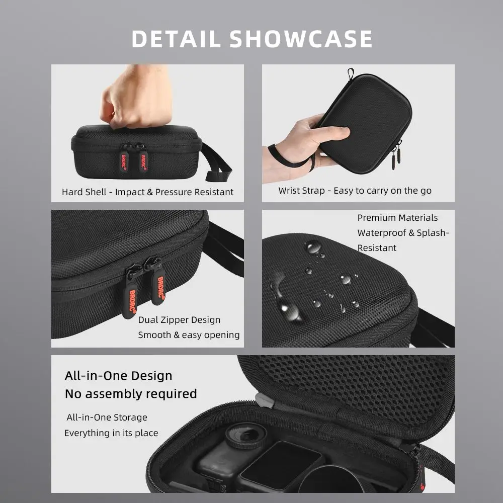 

Portable Carrying Case Shockproof Waterproof Camera Storage Bag with Wristband Nylon Handbag for DJI Osmo Nano
