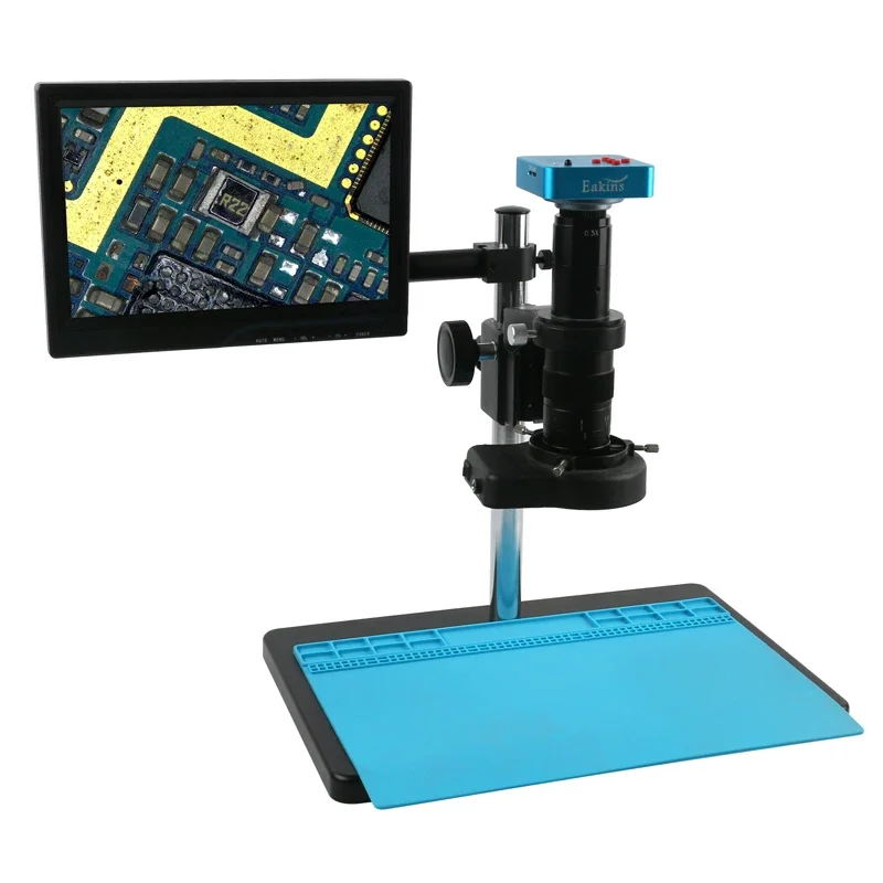 48MP HDMI USB Digital Industry 1080P 4K TF Video Microscope Camera Set System 180X 300X 120X CMOUNT Lens For Phone PCB Soldering